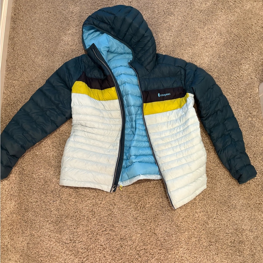 Cotopaxi Light Blue and Gray Quilted Jacket